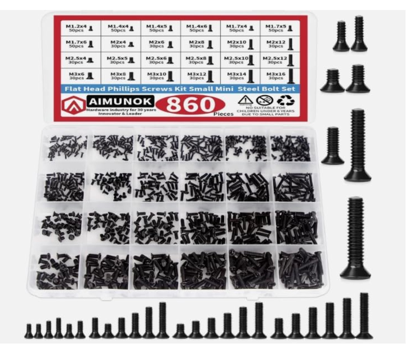 Accessories 860 PCS Small Screws Assortment Kit